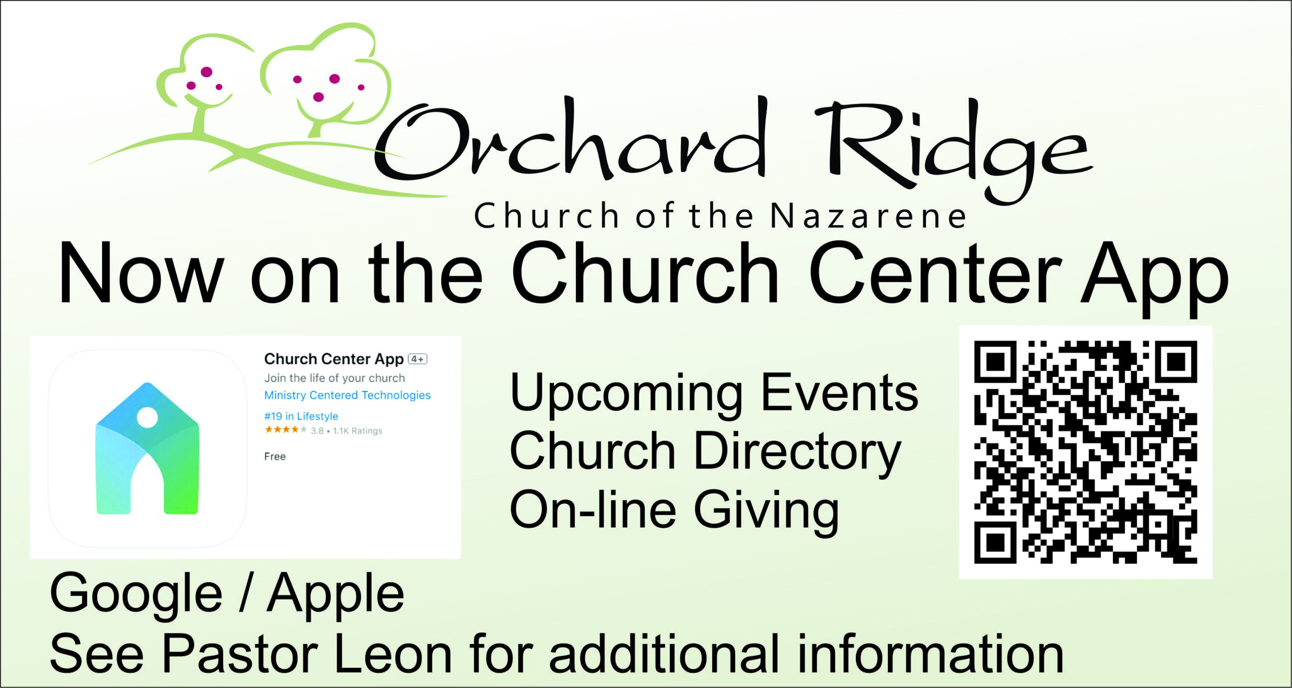Now on the Church Center App